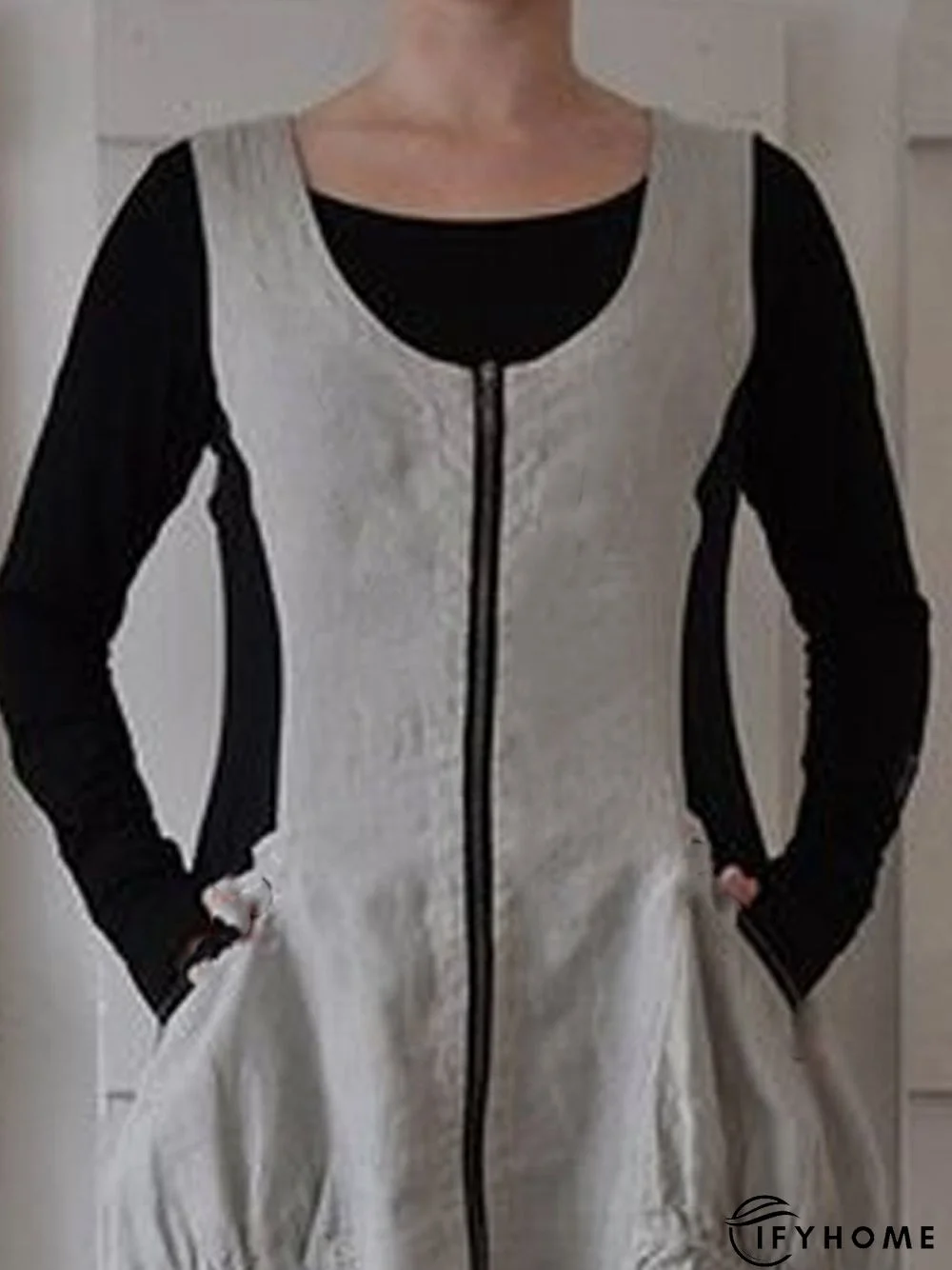 Cotton-Blend Sleeveless Weaving Dress | IFYHOME