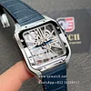 Cartier Santos Large Skeleton WHSA0015 Hand Wind Blue leather strap 40mm Super Clone