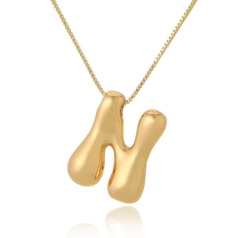 Copper Letter Pendant Necklace