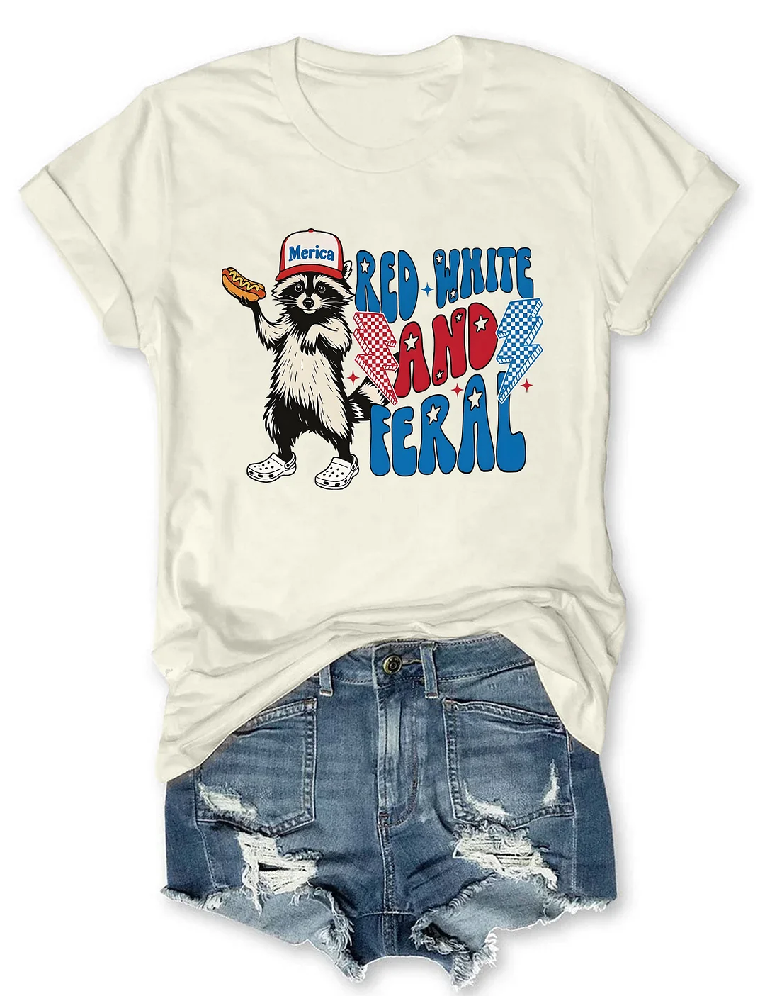 Red White And Feral T-shirt
