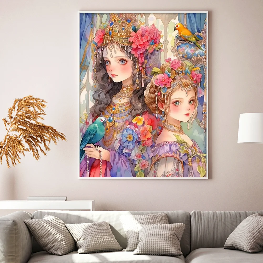 11CT Full Stamped Cross Stitch - Classical Girl(Canvas|40*53CM)