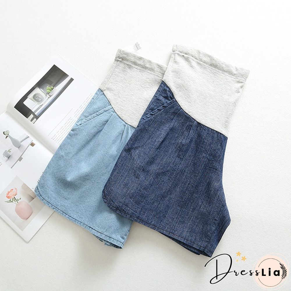 Maternity Pregnancy Women Pregnant Summer Denim Shorts Over Bump Pants Casual