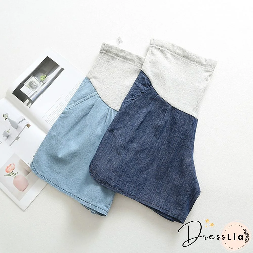 Maternity Pregnancy Women Pregnant Summer Denim Shorts Over Bump Pants Casual
