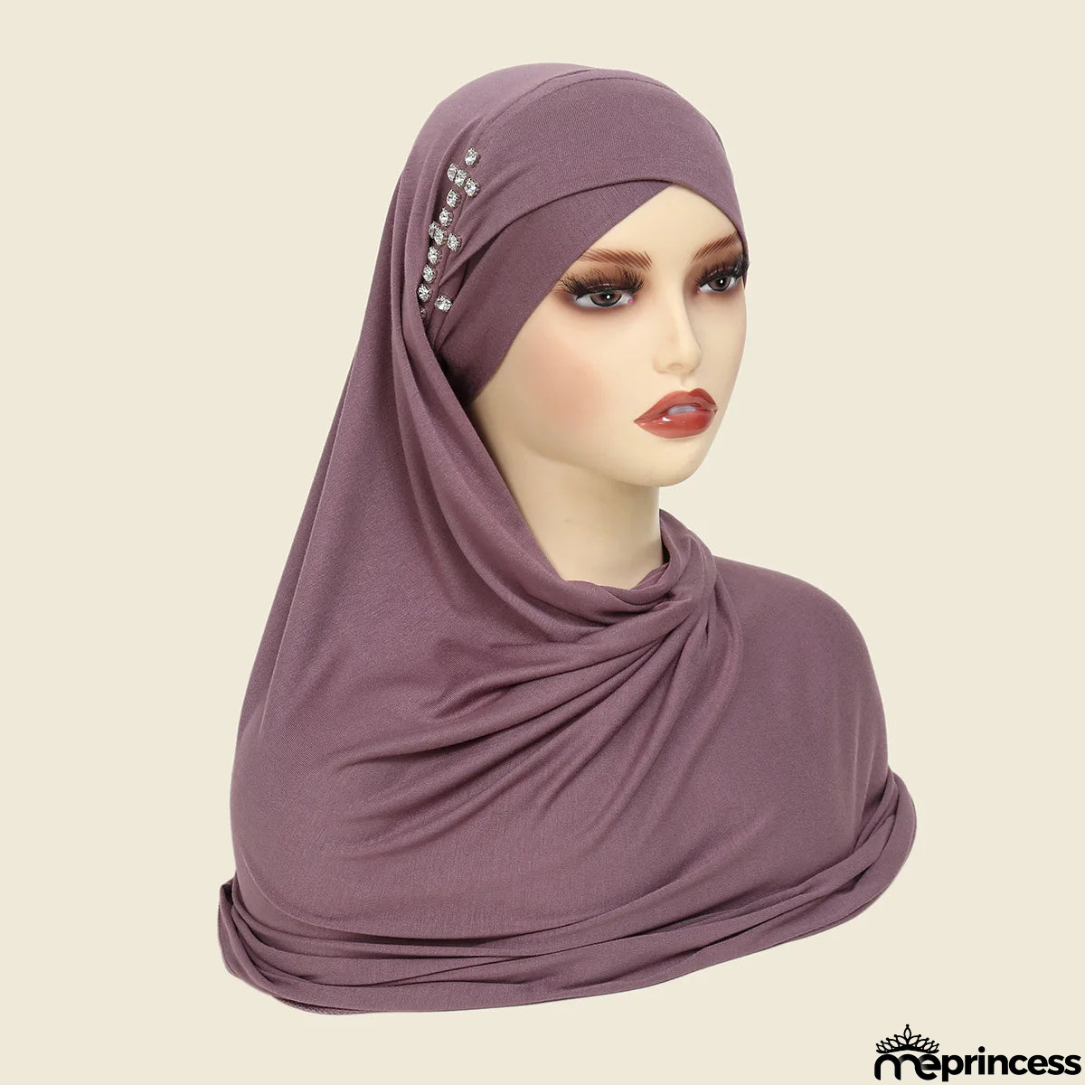 Women's Arabian Polyester Head Wrap Rhinestone Elegant Hijabs