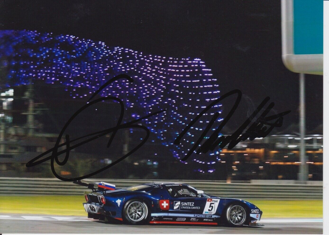 Thomas Mutsch and Romain Grosjean Hand Signed 7x5 Photo Poster painting - FIA GT Championship 14