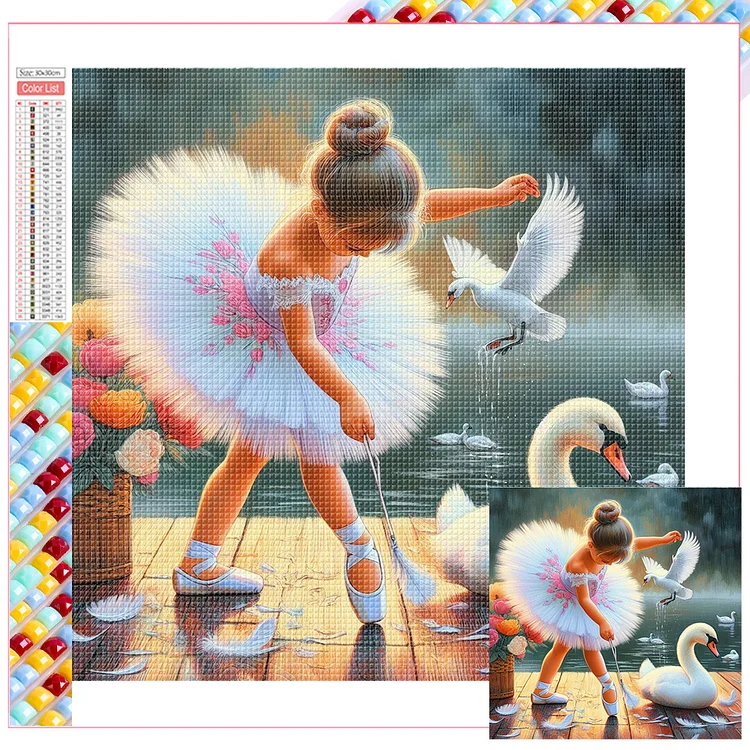 Little Swan 30*30CM (Canvas) Full Square Drill Diamond Painting gbfke