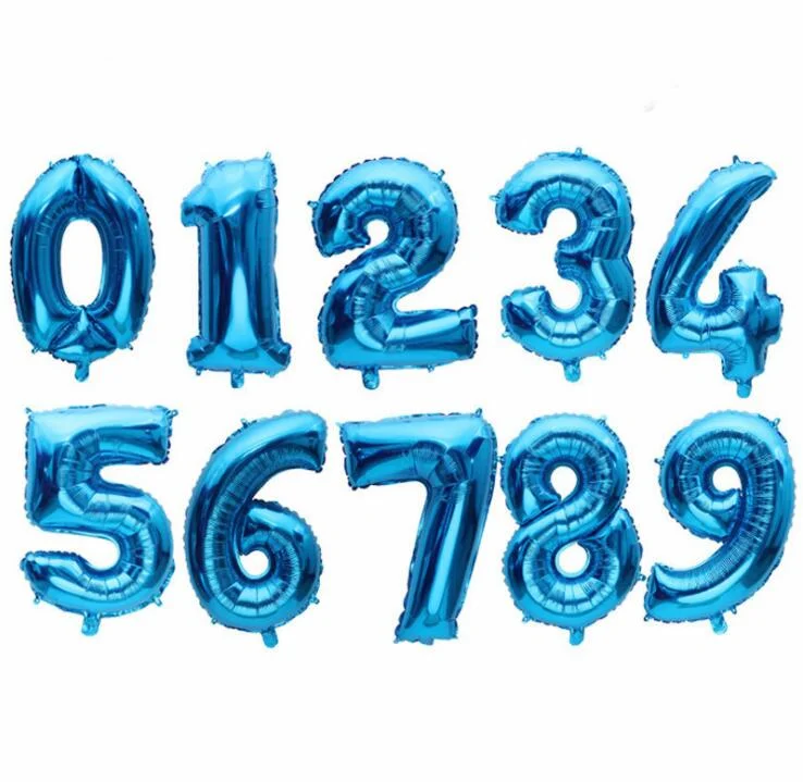 16 Inch Figure Digit Number Balloons Number Foil Balloon For Wedding Decoration Happy Birthday Balloon Baby Shower