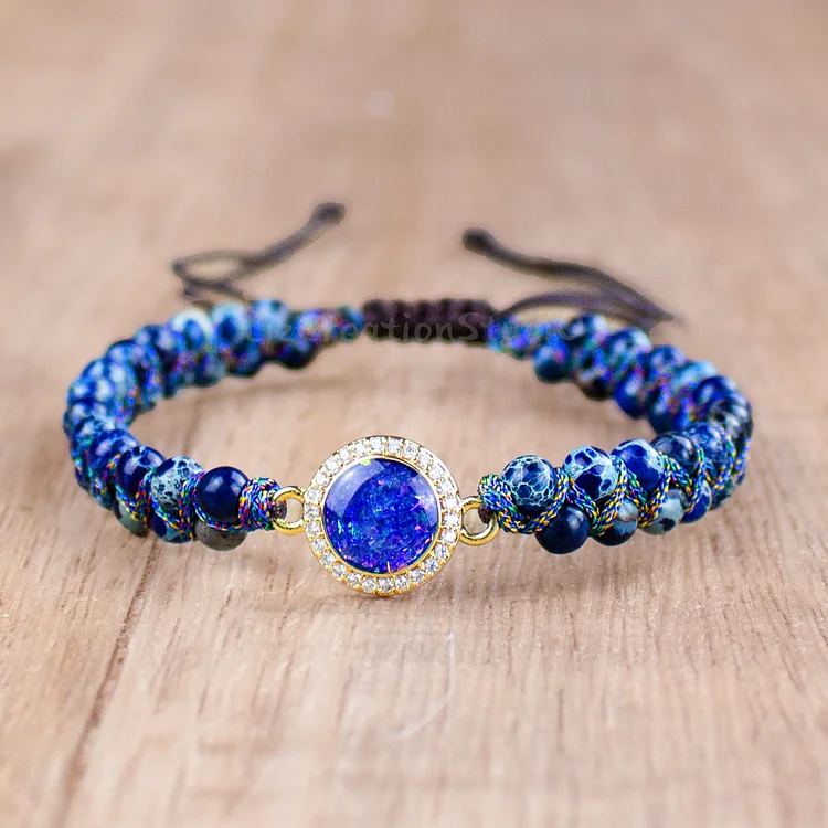 Emperor Woven Opal Charm Gemstone Wrap Bracelet