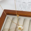 White Shell Golden Daisy Pendant Necklace