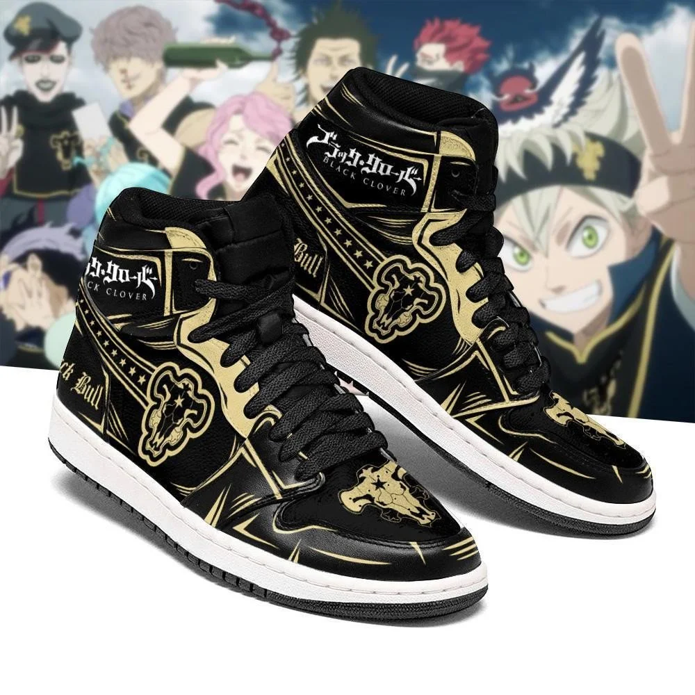 Kingofallstore - Black Bull Magic Knight Sneakers Custom Anime Black Clover Shoes