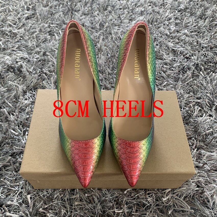 New fashion woman shoes snake printing party wedding shoes big size 35-42 sexy pointed toe female high heels pumps women shoes