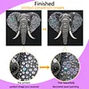 DIY Pre-Framed Elephant Button Art Canvas Kit