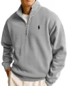 Men's Casual Stand Neck Half Zip Sweathirt