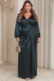 satin wrap waist maxi dress Baltic Born Womens Vara Satin Maxi Wrap Dress | Dusty Blue