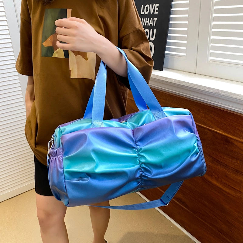 Unisex Streetwear Gradient Color Oxford Cloth Waterproof Travel Bags