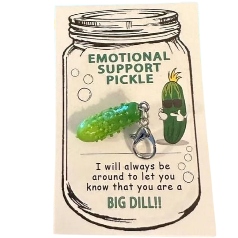 MINI Emotional Support Pickle Keychain