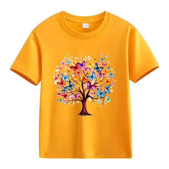 【2Y-13Y】Colorful Butterfly Tree Of Life Kids' T-Shirt