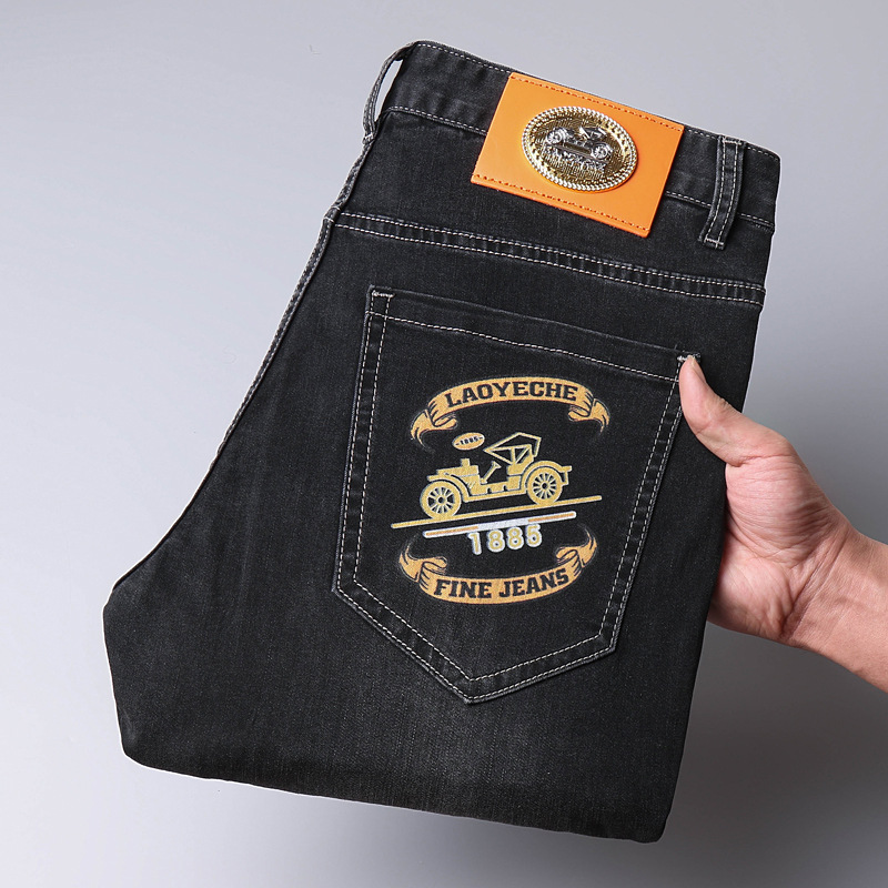 Smart Casual Trousers – Spring Clothing Men's Denim Pants Business Casual Male Straight Stretch Cowboys Trousers Pantalones Autumn Slim Fit Cotton Jeans | Damokan