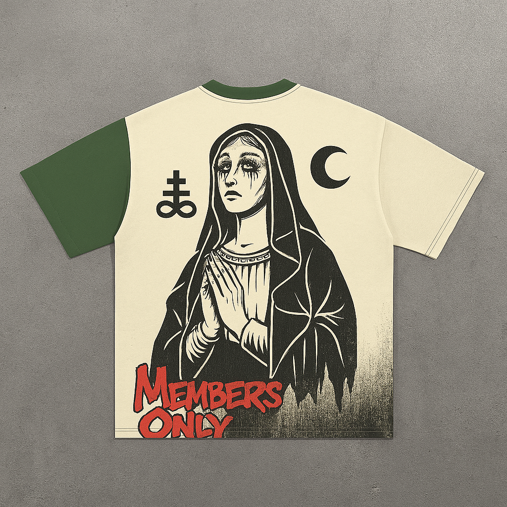 Satanic Print Short Sleeve T-shirt