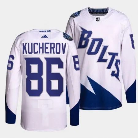 Men's Tampa Bay Lightning #86 Nikita Kucherov 2022 White Stadium Series  Stitched Jersey