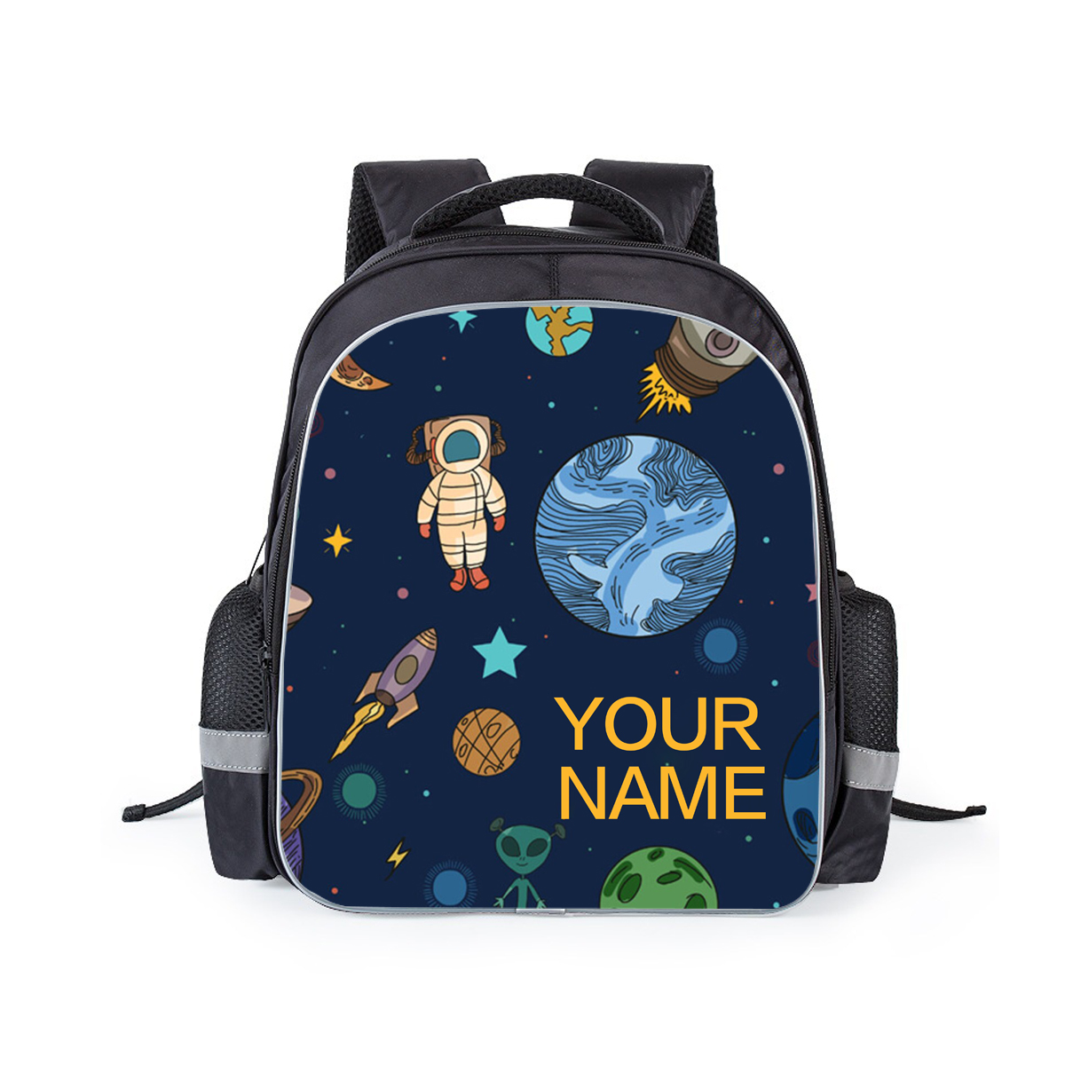 Personalized Space School Bag Name Backpack, Customized Schoolbag
