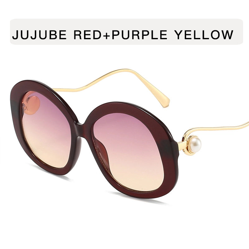 Vacation Minimalist Color Block Ac Round Frame Full Frame Women’s Sunglasses