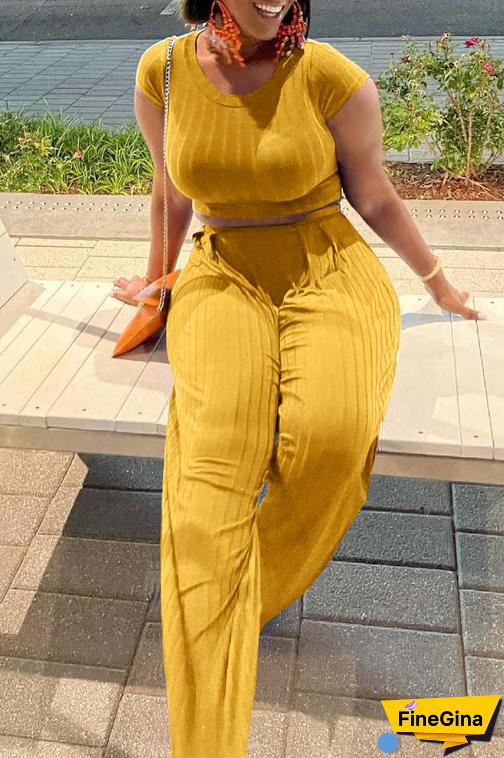 Blue Casual Solid Basic O Neck Short Sleeve Two Pieces