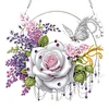 2D Flat DIY Hanging Diamond Art Kits DIY Home Decor Hanging Charm (Rose Wreath)
