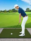 [US Local Warehouse] 5x5ft Thickening Golf Mat 35mm Artificial Hitting Training Mat Gifts for Men Dad