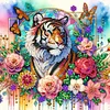 Fleur tigre-partiel sp&eacute;cial diamant peinture-30 * 30cm