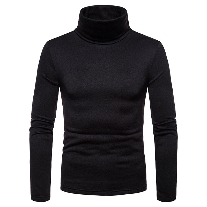 Teezonebest men casual outfit Sweater Thin Stretch Slim Long Sleeve T Shirt 2025 Mens Autumn Turnleneck Pullover Solid Color Men Tee Shirt Tops Clothing MY235