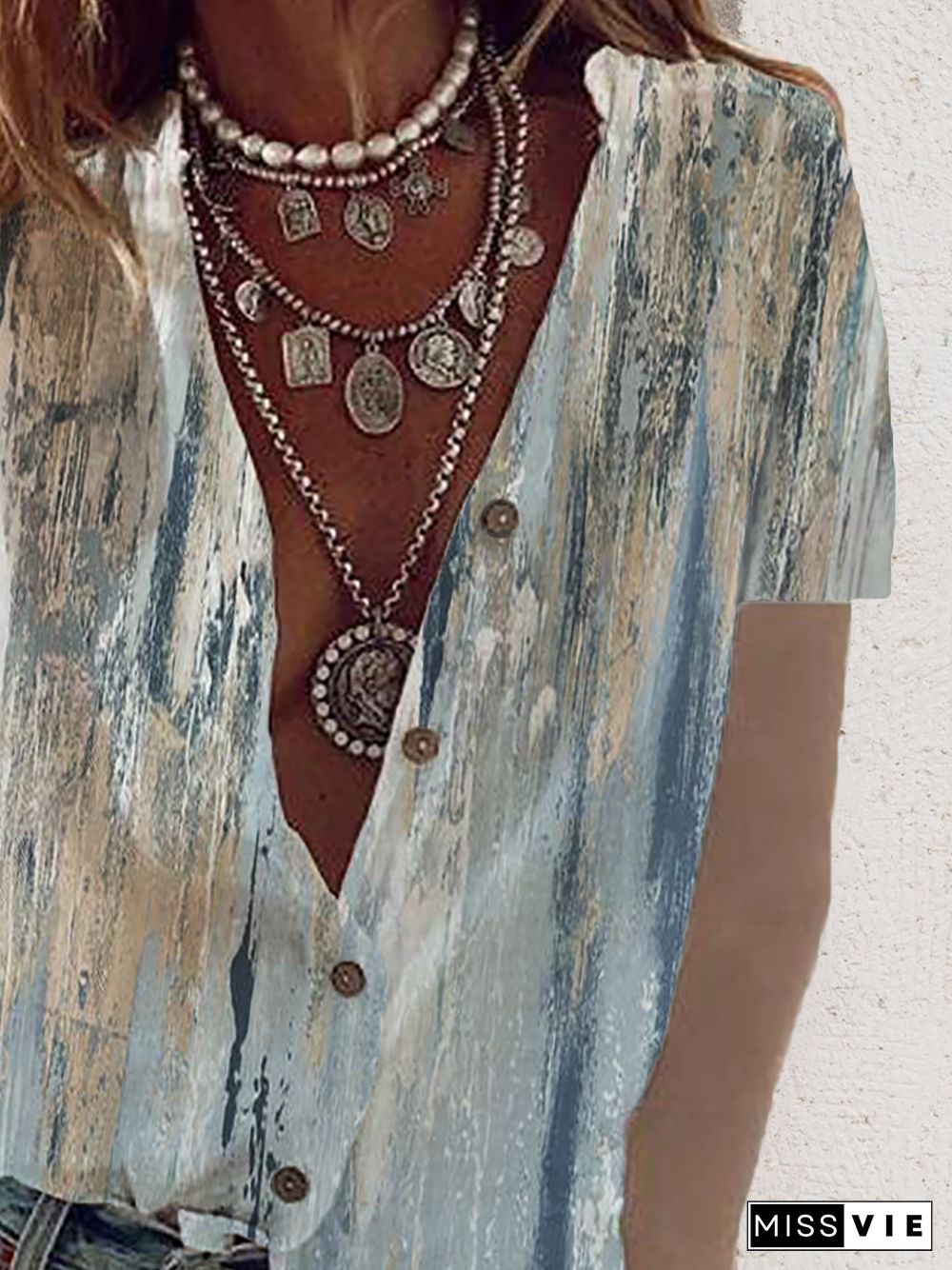 Plus size Printed Casual Blouse