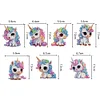 7Pcs DIY Diamond Painting Unicorn Keychain