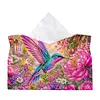(24cm)Diamond Art Tissue Box DIY PU Napkin Cover for Home Decoration(Bird)