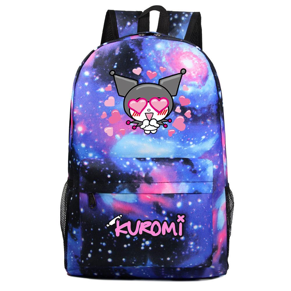 Mayoulove Kuromi Backpack With Adjustable Straps And Large Capacity For School Adventures-Mayoulove