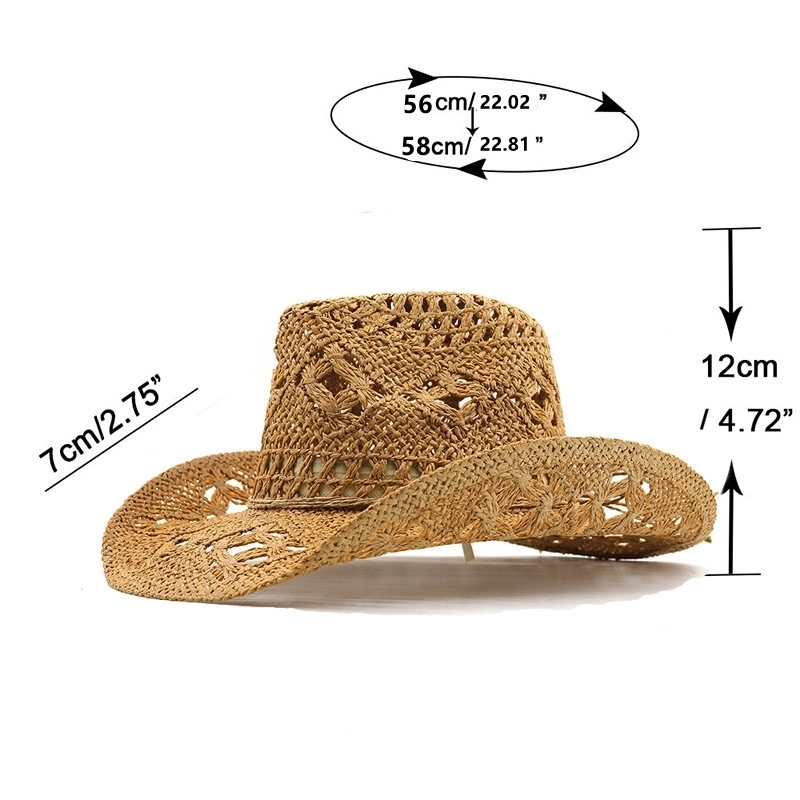 Women’s Basic Solid Color Wide Eaves Straw Hat