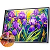 >SALE<5D DIY Full Round Drill Diamond Painting Iris Field Kit Home Decor