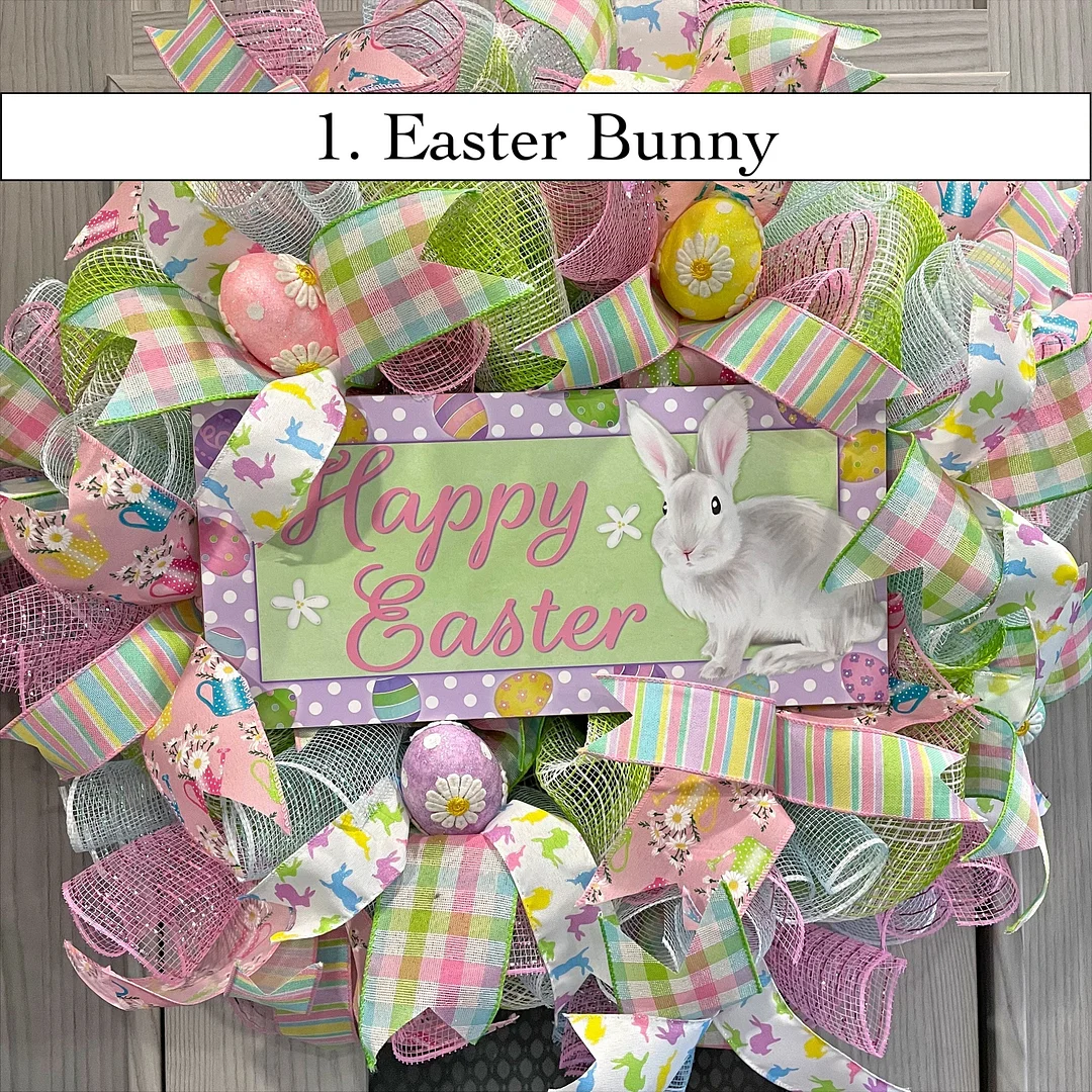 Easter Wreath for front door, Easter Egg Wreath, Decomesh Easter Wreath, Easter Bunny Wreath, Easter Party Decor, Easter Decor Farmhouse