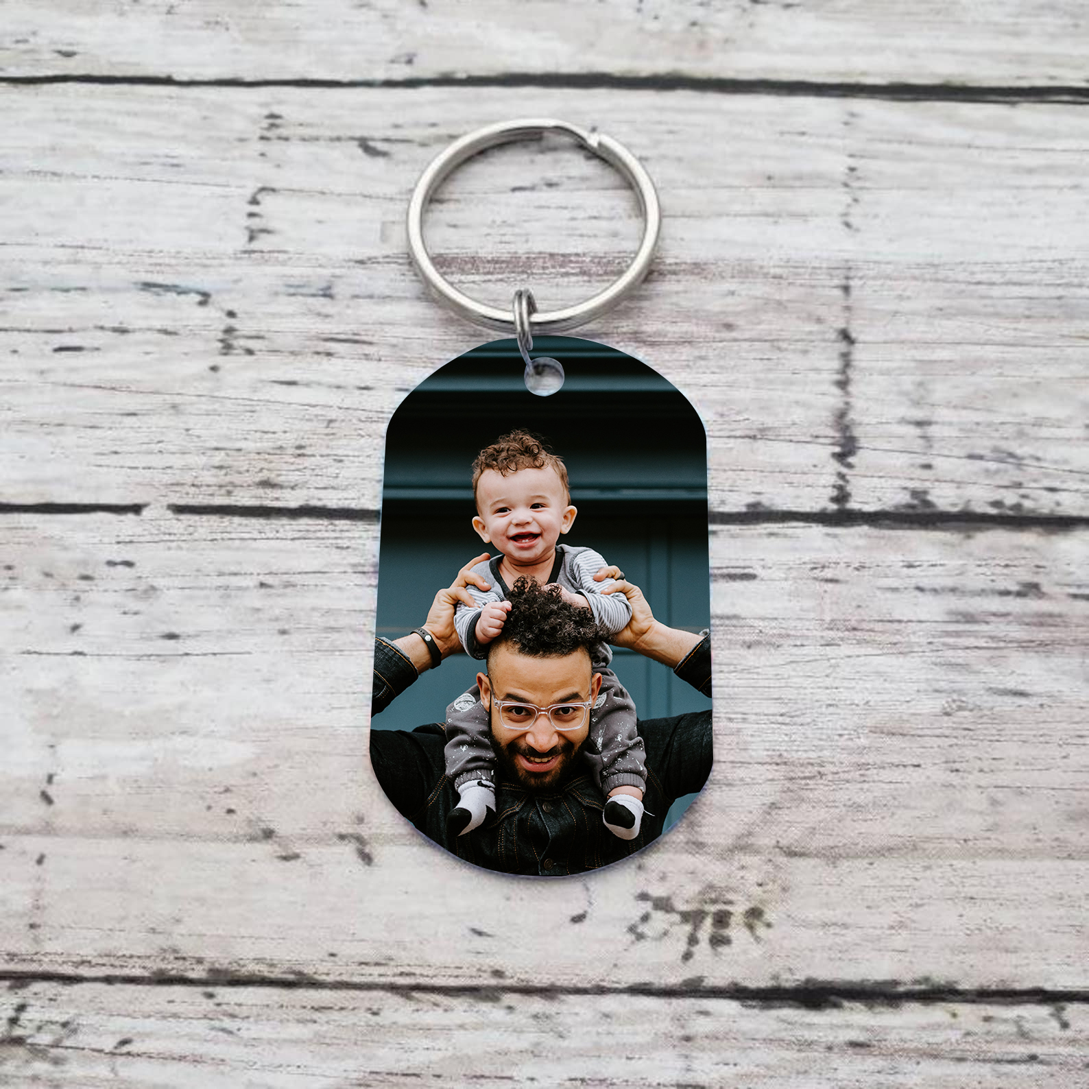 2 Names - Personalised Dad Keychain Custom Name & Photo Keychain Father's Day Gifts-Jessemade AU