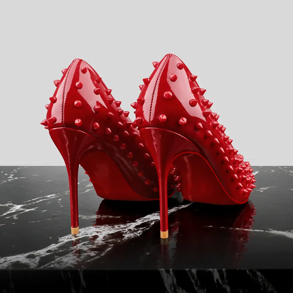 100mm/120mm Women's Red bottom High Heels Red Rivets Party Pumps High Heel Shoes