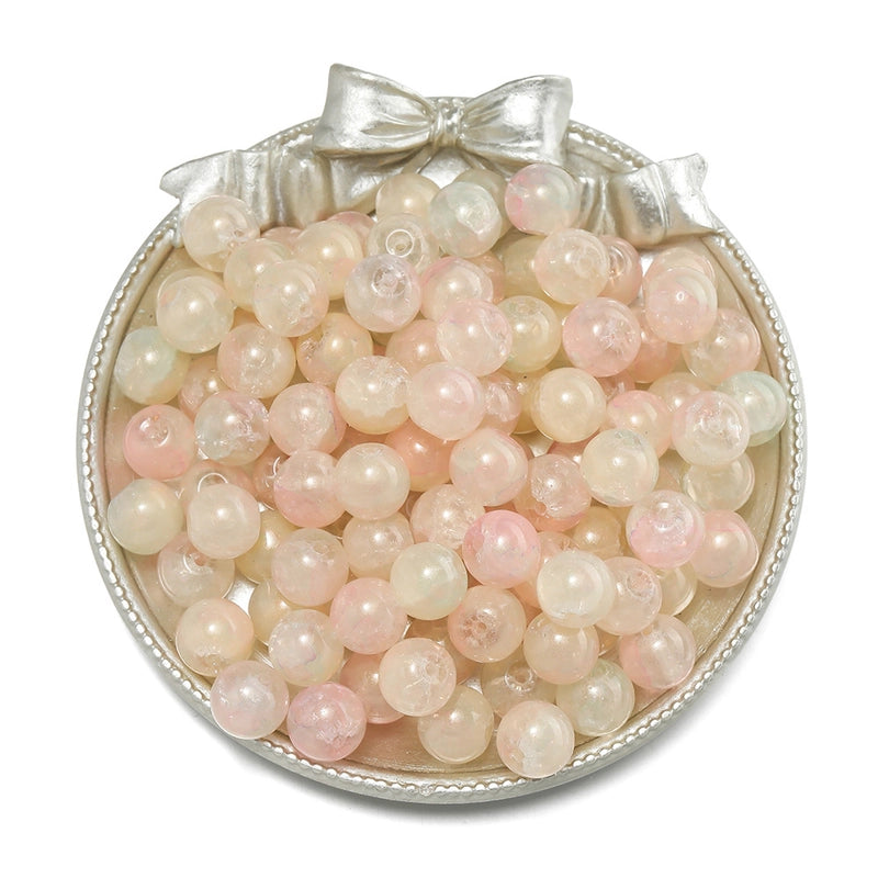 50 PCS/Package Diameter 10mm Diameter 4mm Diameter 8mm Glass Solid Color Jewelry Accessories