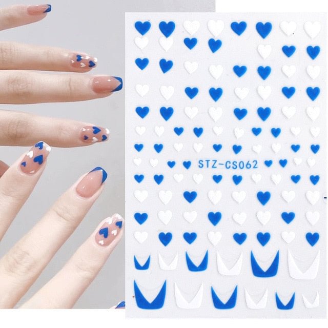 Nail Stickers Back Glue Glitter V-shaped French Patch Skirt Streamers Milk Designs Nail Decal Decoration Tips For Beauty Salons