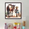 Girl With Horse-11CT Stamped Cross Stitch 40*40cm/15.75*15.75in tapestrymarket