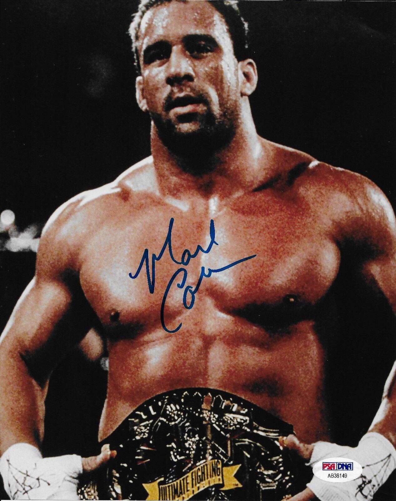 Mark Coleman Signed UFC 8x10 Photo Poster painting PSA/DNA COA Picture w/ Belt Autograph 11 12 1