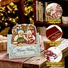 6Pcs DIY Pearl Diamond Painting Christmas Cards, 3D Greeting Card Craft Kits with Resin Pearls, Handmade Holiday Cards for Adults, Christmas Gifts & Decorations