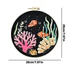 Cute Dolphin-DIY Embroidery Kit with Pattern Cotton Threads Needles Hoop 30*30cm