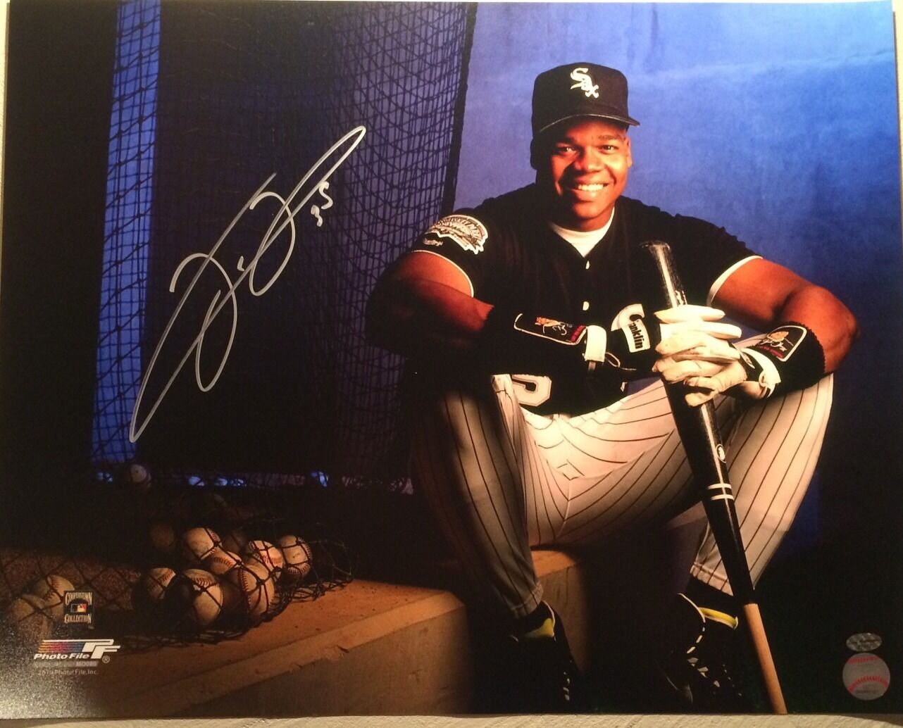 Frank Thomas Chicago White Sox Autographed 16x20 Leaf Authenticated