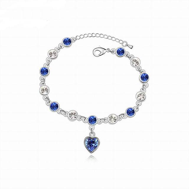 Heart Shape Austrian Crystal Bracelet For Women