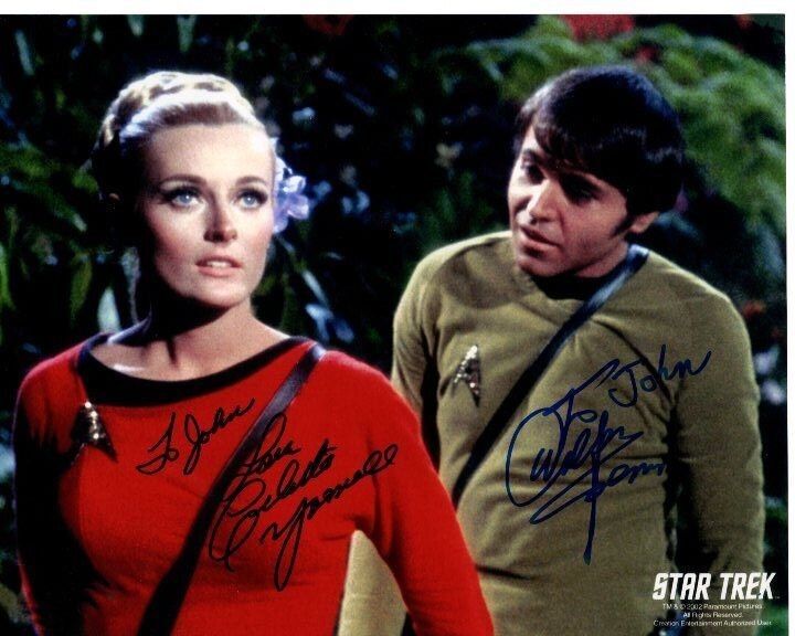 WALTER KOENIG & CELESTE YARNALL Autographed Signed STAR TREK Photo Poster paintinggraph To John