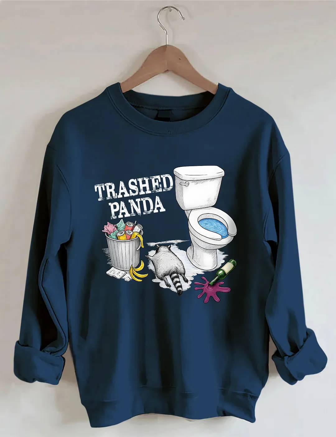 Trashed Panda Funny Drunk Raccoon Sweatshirt